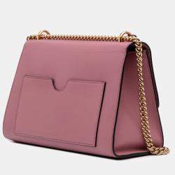 Pre Owned Gucci Pink Medium Leather Padlock Shoulder Bag