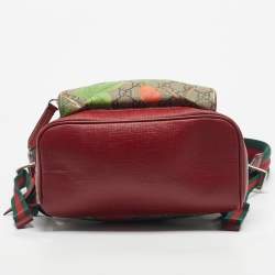 Pre Owned Gucci Red/Multicolor Tian GG Supreme Canvas Backpack