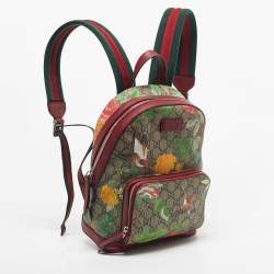 Pre Owned Gucci Red/Multicolor Tian GG Supreme Canvas Backpack