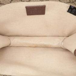 Pre Owned Gucci Beige Small GG Supreme Web Neo Vintage Double Flap Messenger Bag