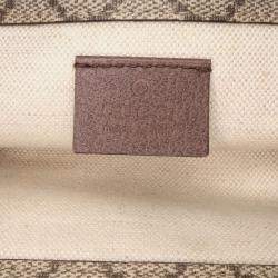 Pre Owned Gucci Beige Small GG Supreme Web Neo Vintage Double Flap Messenger Bag