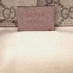 Pre Owned Gucci Beige Small GG Supreme Web Neo Vintage Double Flap Messenger Bag