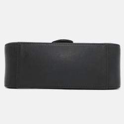 Pre Owned Gucci Gg Marmont Top Handle Bag Black Leather Size Small