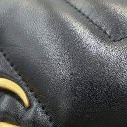 Pre Owned Gucci Gg Marmont Mini Backpack Black Leather