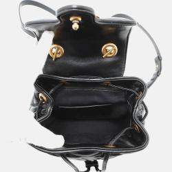 Pre Owned Gucci Gg Marmont Mini Backpack Black Leather