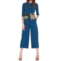 Pre Owned Gucci Beige/Black GG Supreme Canvas and Leather Web Belt Bag