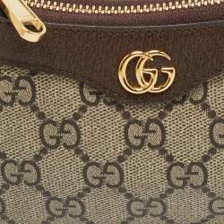 Pre Owned Gucci Brown/Beige GG Supreme Canvas Mini Ophidia Pouch Bag