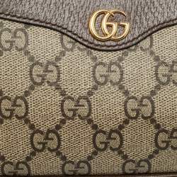 Pre Owned Gucci Brown/Beige GG Supreme Canvas Mini Ophidia Pouch Bag