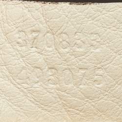 Pre Owned Gucci Off White Pebbled Leather GG Bamboo Tassel Backpack