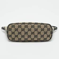 Pre Owned Gucci Beige/Black GG Canvas Boat Pochette Bag