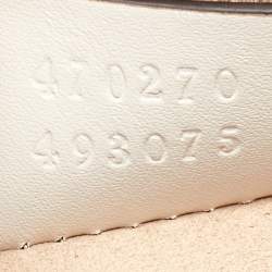 Pre Owned Gucci White Leather Mini Animalier Sylvie Top Handle Bag