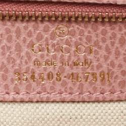 Pre Owned Gucci Grey Leather Small Swing Tote