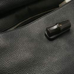 Pre Owned Gucci Black Leather Large Bamboo Daily Top Handle Bag