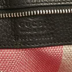 Pre Owned Gucci Black Leather Large Bamboo Daily Top Handle Bag