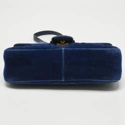 Pre Owned حقيبة كتف غوتشي مارمونت جي جي صغيرة مخملية ماتلاسي بنفسجية