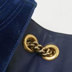 Pre Owned حقيبة كتف غوتشي مارمونت جي جي صغيرة مخملية ماتلاسي بنفسجية