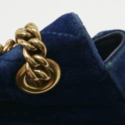 Pre Owned حقيبة كتف غوتشي مارمونت جي جي صغيرة مخملية ماتلاسي بنفسجية