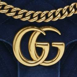 Pre Owned حقيبة كتف غوتشي مارمونت جي جي صغيرة مخملية ماتلاسي بنفسجية