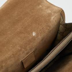 Pre Owned Gucci Beige GG Supreme Canvas and Suede Small Dionysus Shoulder Bag