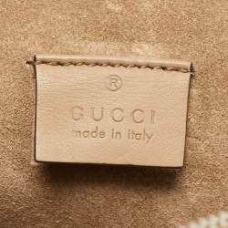 Pre Owned Gucci Beige GG Supreme Canvas and Suede Small Dionysus Shoulder Bag