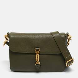 Pre Owned حقيبة كتف غوتشي جاكي جلد أخضر