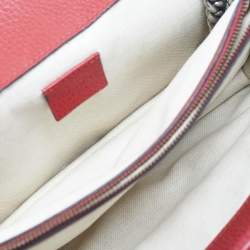 Pre Owned Gucci Red Leather Small Dionysus Crystals Shoulder Bag
