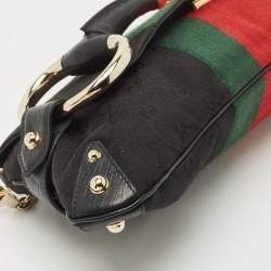 Pre Owned حقيبة كلتش غوتشي سلسلة ويب سنيك هورسبيت توم فورد إصدار محدود جلد نقش تمساح وساتان وكانفاس متعددة الألوان