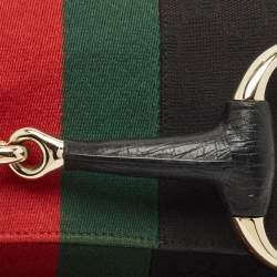 Pre Owned حقيبة كلتش غوتشي سلسلة ويب سنيك هورسبيت توم فورد إصدار محدود جلد نقش تمساح وساتان وكانفاس متعددة الألوان