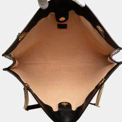 Pre Owned Gucci Red Large Web Tweed Rajah Tote