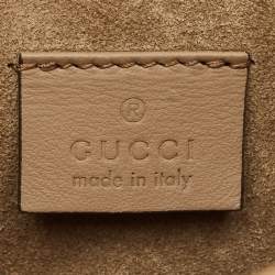 Pre Owned Gucci Beige GG Supreme Canvas and Suede Mini Dionysus Shoulder Bag