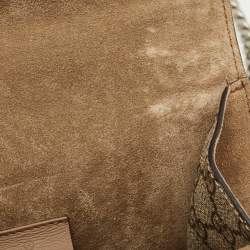 Pre Owned Gucci Beige GG Supreme Canvas and Suede Mini Dionysus Shoulder Bag
