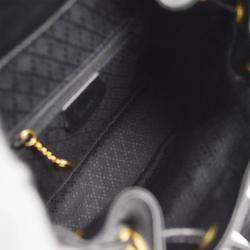 Pre Owned Gucci Bamboo Black Leather Backpack 