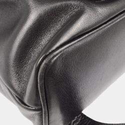 Pre Owned Gucci Bamboo Black Leather Backpack 