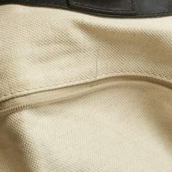 Pre Owned Gucci Black/Beige Diamante Canvas and Leather Medium Sukey Tote