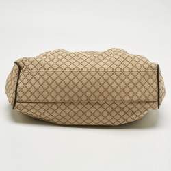 Pre Owned Gucci Black/Beige Diamante Canvas and Leather Medium Sukey Tote