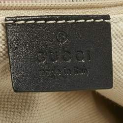 Pre Owned Gucci Black/Beige Diamante Canvas and Leather Medium Sukey Tote