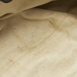 Pre Owned Gucci Black/Beige Diamante Canvas and Leather Medium Sukey Tote