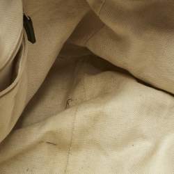 Pre Owned Gucci Black/Beige Diamante Canvas and Leather Medium Sukey Tote