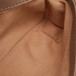 Pre Owned Gucci Light Brown Matelassé Chevron Leather Mini GG Marmont Crossbody Bag