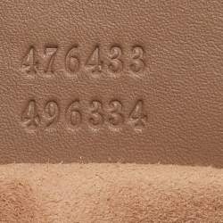 Pre Owned Gucci Light Brown Matelassé Chevron Leather Mini GG Marmont Crossbody Bag