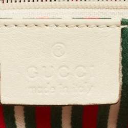 Pre Owned Gucci Beige/Off White GG Canvas and Leather Britt Boston Bag