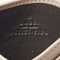 Pre Owned Gucci Dusty Pink Matelassé Leather GG Marmont Card Holder