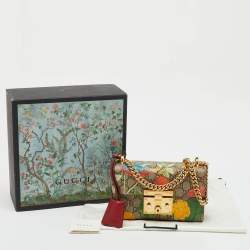 Pre Owned Gucci Multicolor GG Supreme Canvas Tian Print Small Padlock Shoulder Bag