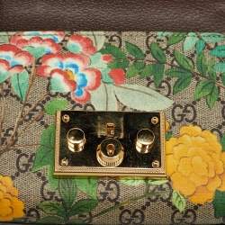 Pre Owned Gucci Multicolor GG Supreme Canvas Tian Print Small Padlock Shoulder Bag