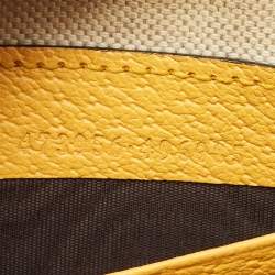 Pre Owned Gucci Beige/Mustard GG Supreme Canvas and Leather Tiger Head  Wristlet Pouch