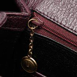 Pre Owned Gucci Purple Calfskin Bamboo Night