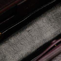 Pre Owned Gucci Purple Calfskin Bamboo Night