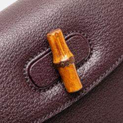 Pre Owned Gucci Purple Calfskin Bamboo Night