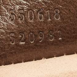 Pre Owned Gucci Brown/Beige GG Supreme Canvas and Leather Mini Ophidia Round Bag