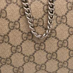 Pre Owned Gucci Beige GG Supreme Dionysus Chain Wallet